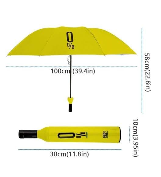 Bottle Shape Mini Compact Foldable Umbrella with Plastic Case Manual lift Folding Portable Umbrella with Bottle Cover for UV Protection & Rain (Multi Color, Pack of 1)
