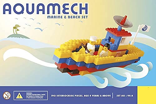 Aquamech Marine & Beach Set Play Toys, Block Game Set for Kids, Interlocking Block Set, Construction Blocks Toy