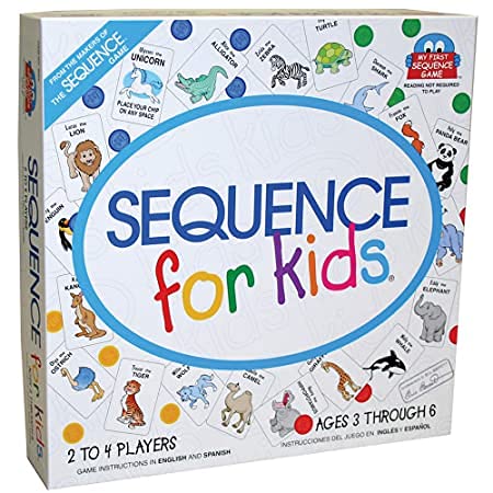 Sequence for Kids 2 to 4 Players Board Game Accessories Board Game,Multicolor