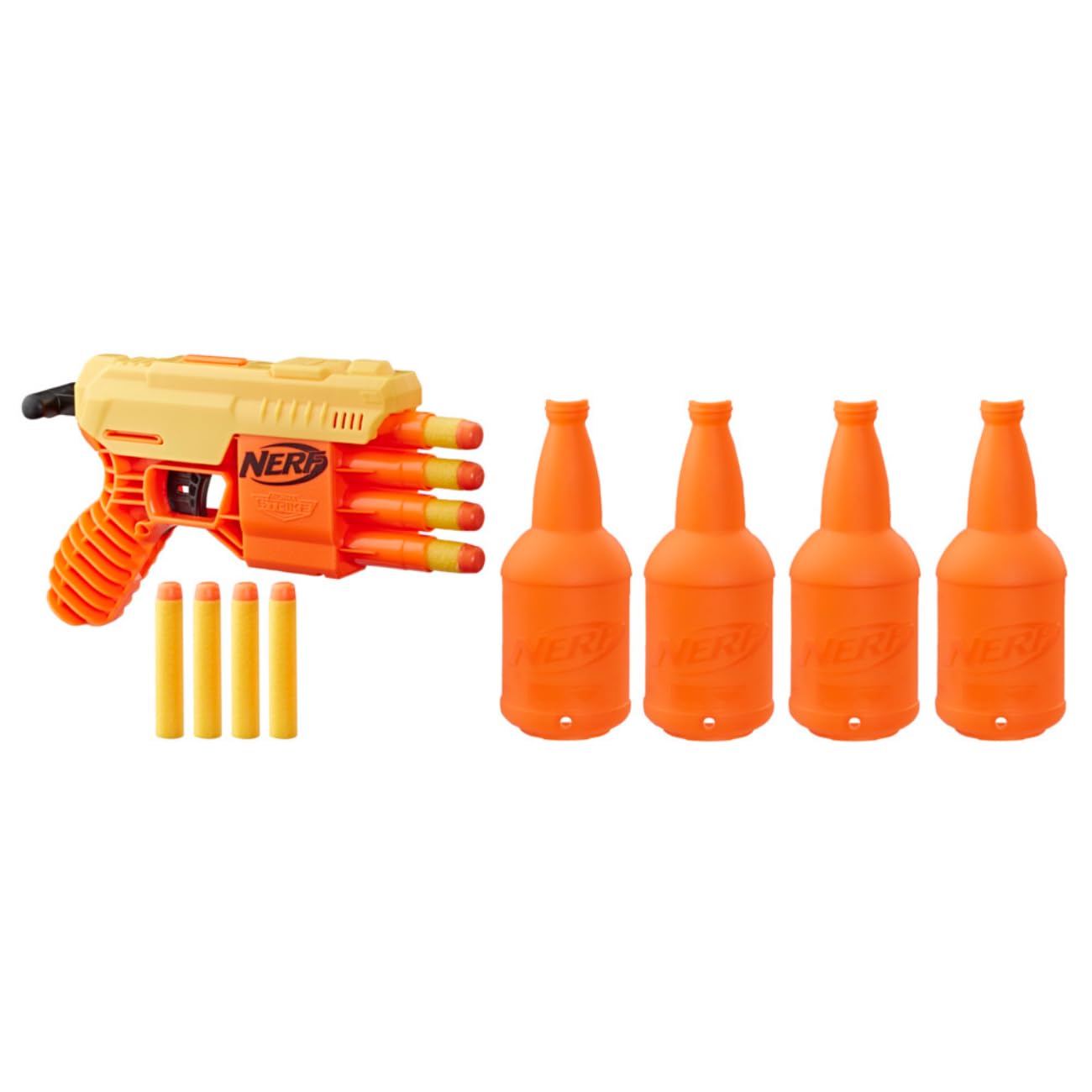 Nerf Fang QS-4 Targeting Set -- 13-Piece Alpha Strike Set Includes Toy Blaster, 4 Half-Targets, and 8 Official Elite Foam Darts