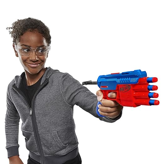 Nerf Alpha Strike Fang Qs-4 Toy Blaster, Fire 4 Darts in A Row, 10 Nerf Darts, Gift Toys for Kids Teens&Adults, Toy for Boys, Birthday Gift Toy Ages 8+