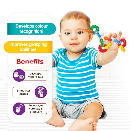 Chain Links, Toys For Kids, Multicolour Interlocking Educational Blocks, Improves Creativity And Construction Blocks For Kids, 6 Months & Above