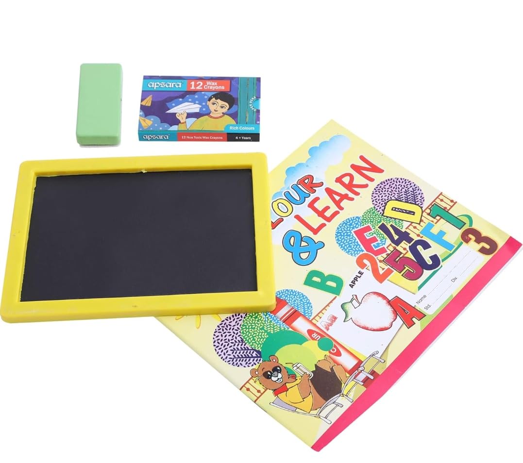 Educational kit with-Writing Slate,Colouring Book & Fun Blocks,Age 2 to 5 Yrs.for Kid(Multi Colour)