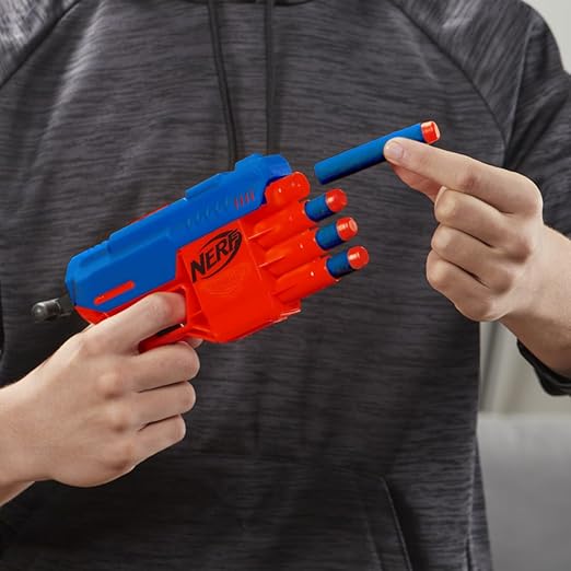 Nerf Alpha Strike Fang Qs-4 Toy Blaster, Fire 4 Darts in A Row, 10 Nerf Darts, Gift Toys for Kids Teens&Adults, Toy for Boys, Birthday Gift Toy Ages 8+