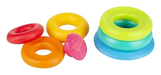 Stack A Ring , Multicolour Stacking Toy With 5 Colourful Rings, Helps To Grasp,Shake And Stack, Toy For 1 Year Old