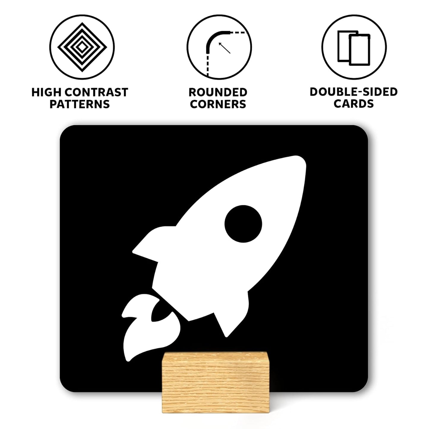 Skills Flash Cards for Babies & Infants - High Contrast, 60 Pictures, Visual Stimulation & Sensory Development, Travel Friendly, Gifts for Infants 0 to 12 Months Kids