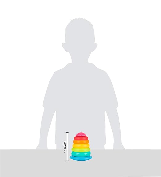 Stack A Ring , Multicolour Stacking Toy With 5 Colourful Rings, Helps To Grasp,Shake And Stack, Toy For 1 Year Old