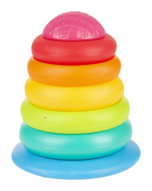 Stack A Ring , Multicolour Stacking Toy With 5 Colourful Rings, Helps To Grasp,Shake And Stack, Toy For 1 Year Old