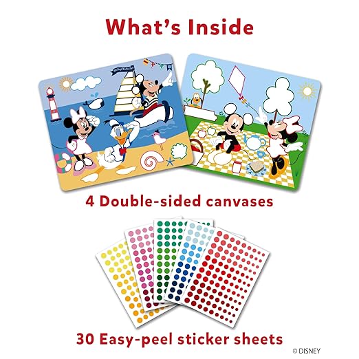 Dot It Sticker Art Activity - Disney Mickey and Friends, Mess-Free Fun for Kids, 500+ Stickers, Craft Kits, DIY Activity, Travel Toys, Gifts for Boys & Girls Ages 3, 4, 5, 6, 7