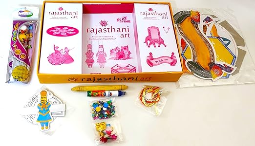 Rajasthani Art Craft Board Kit, Drawing Painting Kit with Paint and Color for Kids