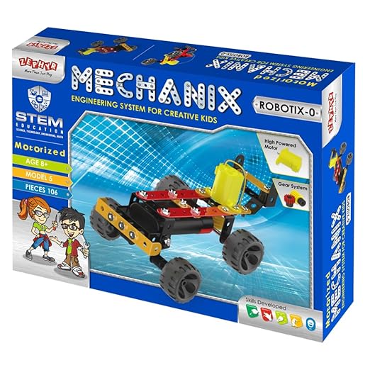 Mechanix Robotix-0 Motorized, 5 Models 84pcs, STEAM Educational Toy, Building and Constrcution Set for Boys and Girls Age 8+ Years