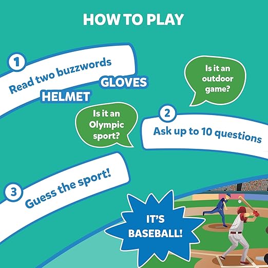 Guess in 10 Sports, Perfect for Boys, Girls, Kids, and Families Who Love Card Games, Toys, Travel Games, Gifts for Ages 6, 7, 8, 9 and Up