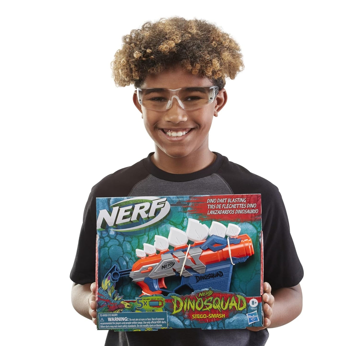 Nerf DinoSquad Stegosmash Dart Blaster, 4-Dart Storage, Pull-Back Priming Handle, 5 Official Darts, Dinosaur Design, Toys for Kids, Teens & Adults, Outdoor Toys for Boys and Girls Ages 8+