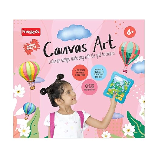Canvas Art, Painting Kit, DIY Kit, Art and Craft Set for Kids, Learning, Fun & Engaging Activity for Childrens, Multicolour, Gift Set for Kids, Age 6+ Years