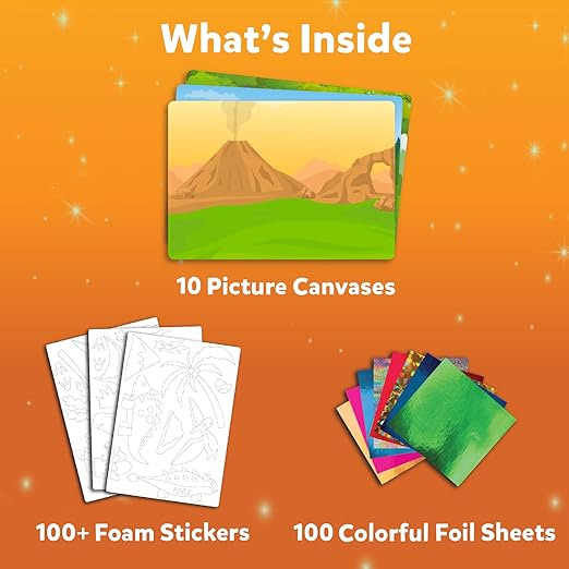 Dinosaurs, No Mess Art for Kids, Craft Kits & Supplies, DIY Creative Activity, Travel Toys, Gifts for Boys & Girls Ages 4, 5, 6, 7, 8, 9