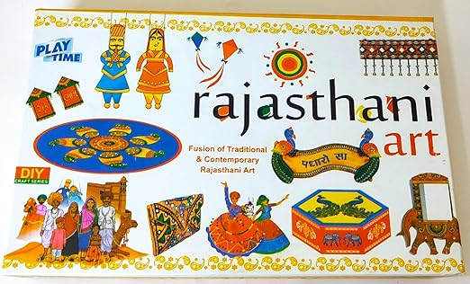 Rajasthani Art Craft Board Kit, Drawing Painting Kit with Paint and Color for Kids