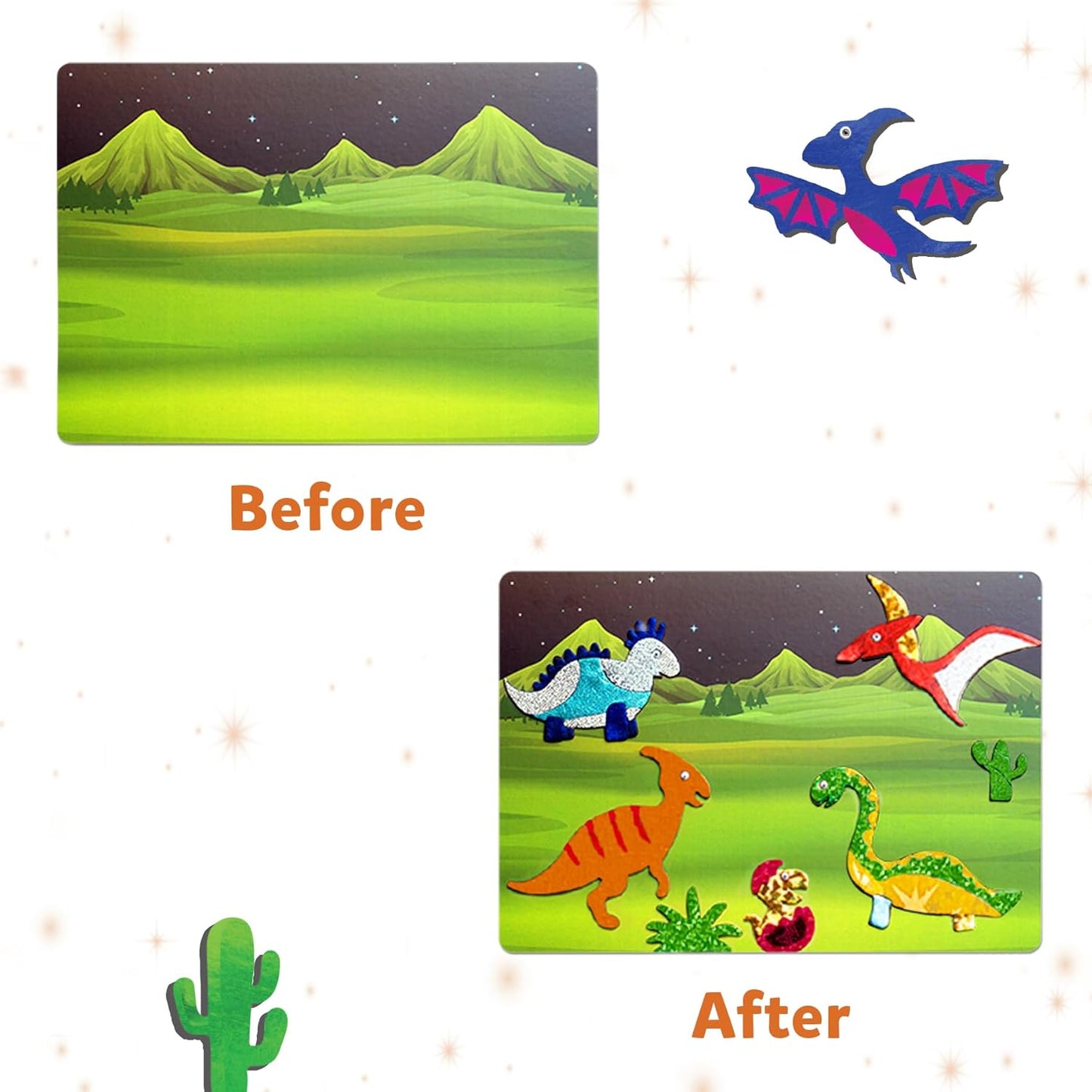 Dinosaurs, No Mess Art for Kids, Craft Kits & Supplies, DIY Creative Activity, Travel Toys, Gifts for Boys & Girls Ages 4, 5, 6, 7, 8, 9