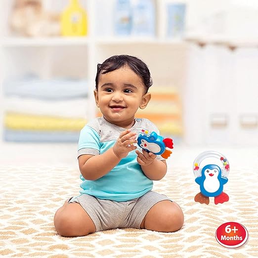 Plastic Giggles, Baby's Gift Set, Multicolour Baby Toy Gift Set for New Born, Stacking Rings,Teether,Rattle, 6 Months & Above,