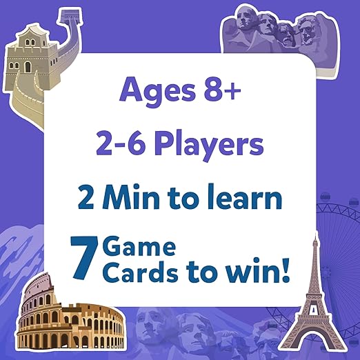 Guess in 10 Legendary Landmarks, Educational Travel Toys for Boys, Girls, and Kids Who Love Card Games, Board Games, Geography and History, Trivia, Gifts for Ages 8, 9, 10 and Up