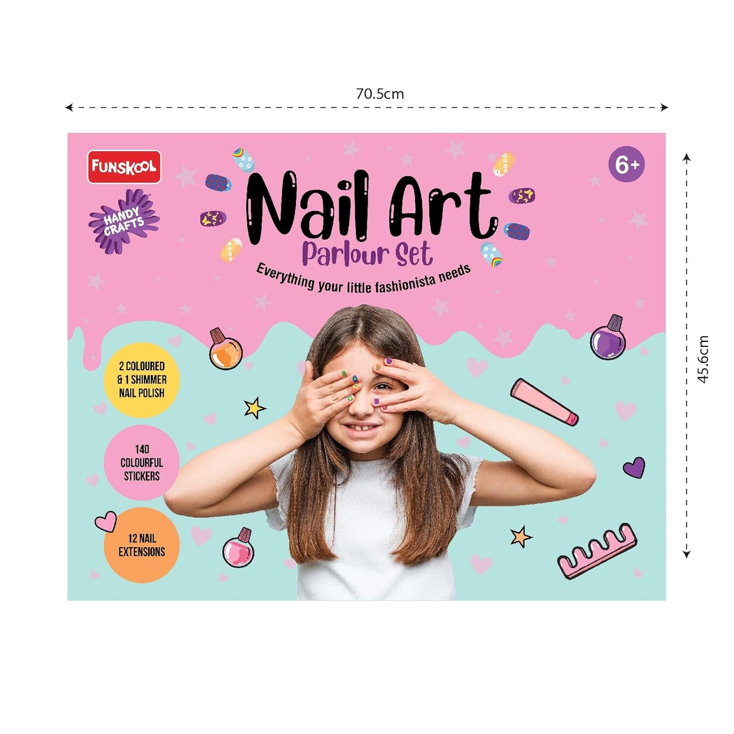 Nail Art, Parlour Set, DIY Kit, Art and Craft Set for Kids, Learning, Fun & Engaging Activity for Childrens, Multicolour, Gift Set for Kids, Age 6+ Years