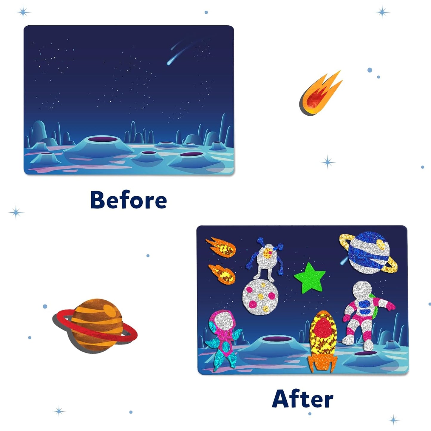 Foil Fun - Space, No Mess Art for Kids, Craft Kits & Supplies, DIY Creative Activity, Travel Toys, Gifts for Boys & Girls Ages 4, 5, 6, 7, 8, 9