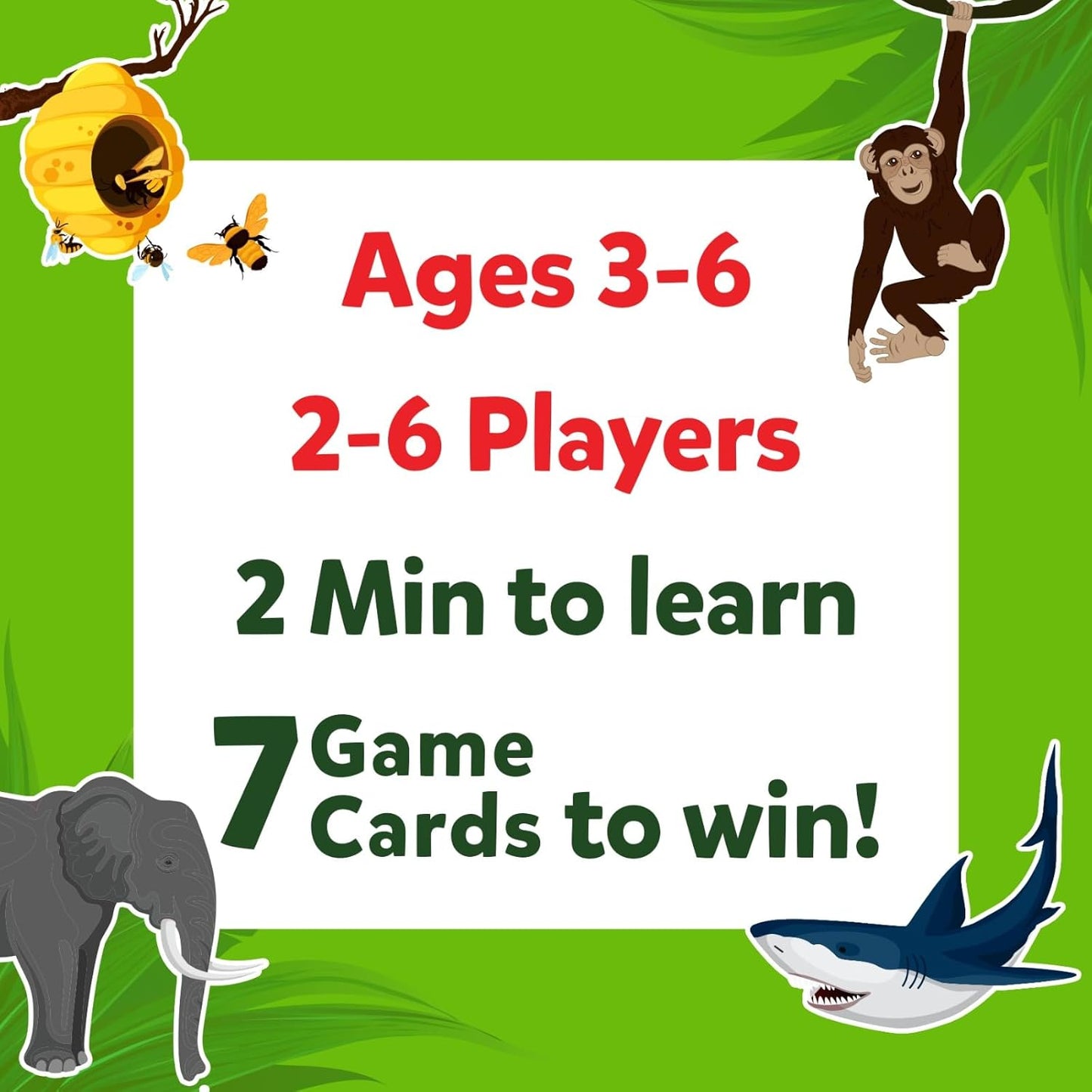 Guess in 10 Junior World of Animals, Gifts for Kids, Boys, Girls Who Love Board Games, Card Games, Educational Toys, Travel Game for Ages 3, 4, 5, 6