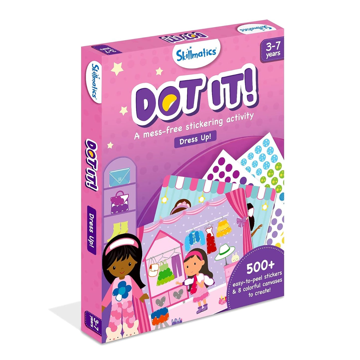 Dot It Sticker Art Activity - Dress Up, Mess-Free Fun for Kids, 500+ Stickers, Craft Kits, DIY Activity, Travel Toys, Gifts for Boys & Girls Ages 3, 4, 5, 6, 7