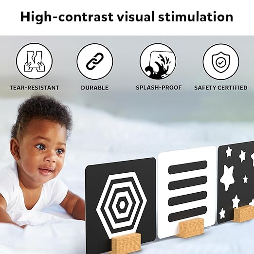 Skills Flash Cards for Babies & Infants - High Contrast, 60 Pictures, Visual Stimulation & Sensory Development, Travel Friendly, Gifts for Infants 0 to 12 Months Kids
