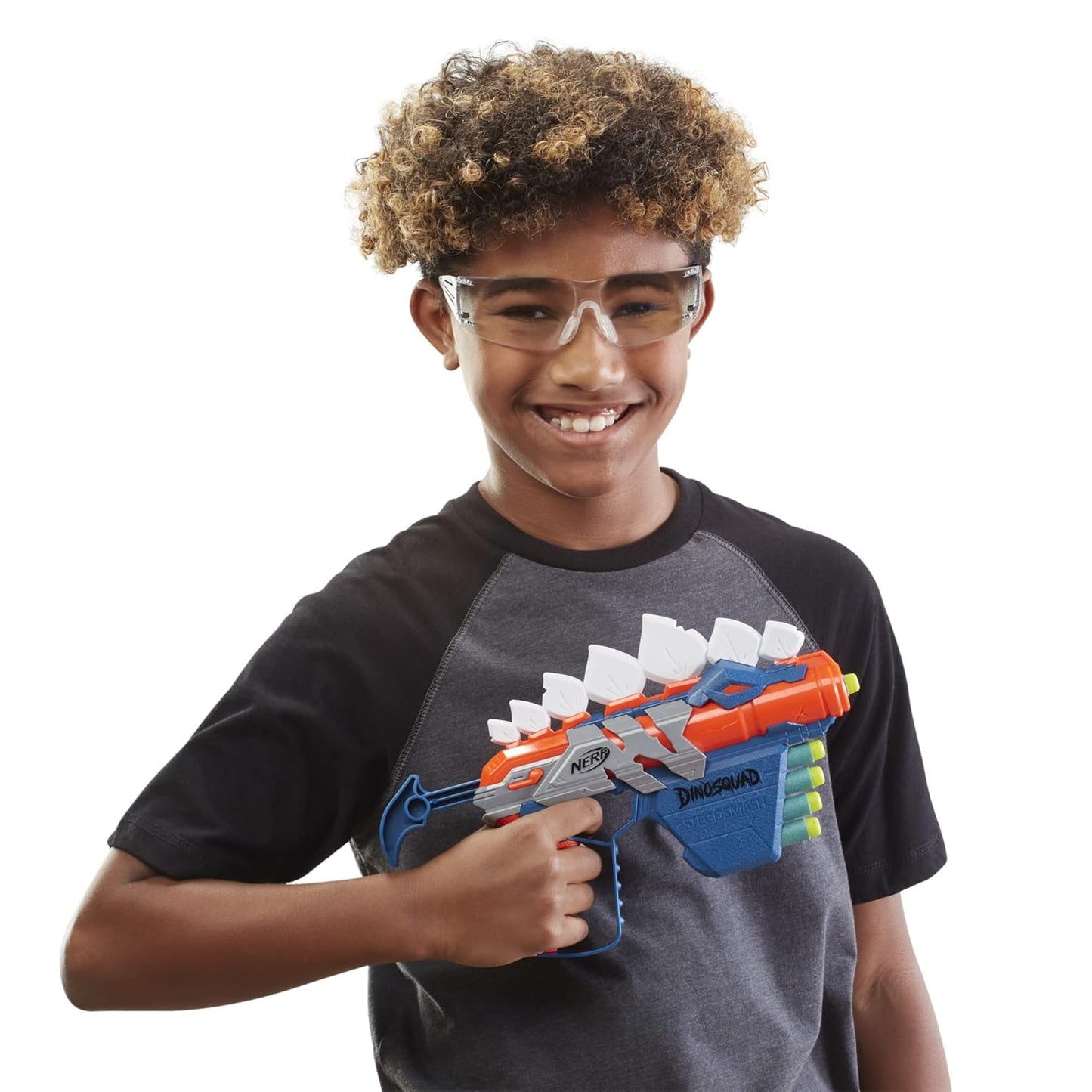 Nerf DinoSquad Stegosmash Dart Blaster, 4-Dart Storage, Pull-Back Priming Handle, 5 Official Darts, Dinosaur Design, Toys for Kids, Teens & Adults, Outdoor Toys for Boys and Girls Ages 8+