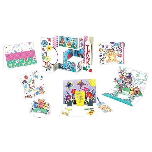 Pop Up Greeting Cards Making Kit, DIY Kit, Art and Craft Set for Kids, Learning, Fun & Engaging Activity for Childrens, Multicolour, Gift Set for Kids, Age 7+ Years