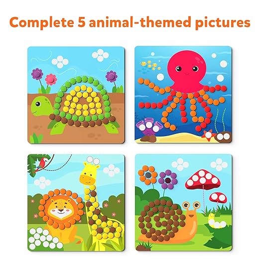 Dot It with Magnets - Animals, Repeatable Art for Kids, Mess-Free, Craft Kits, DIY Creative Activity, Gifts for Boys & Girls Ages 4, 5, 6, 7