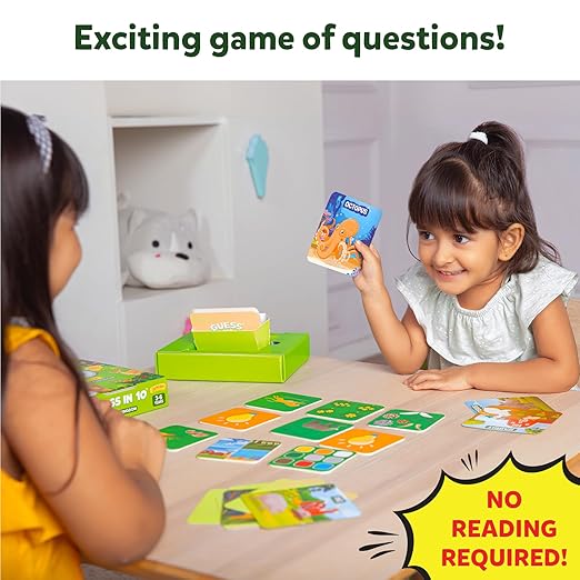 Guess in 10 Junior World of Animals, Gifts for Kids, Boys, Girls Who Love Board Games, Card Games, Educational Toys, Travel Game for Ages 3, 4, 5, 6