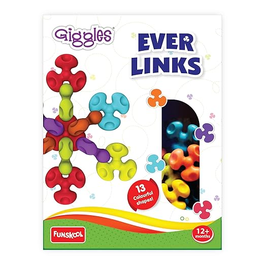 Ever Links - 13pcs, Multi-Coloured Interlocking Learning Educational Toy, Toy for Toddlers, 1 Year and Above, Colourful and Creativity, Safe Material, 13 Pieces Ever Links