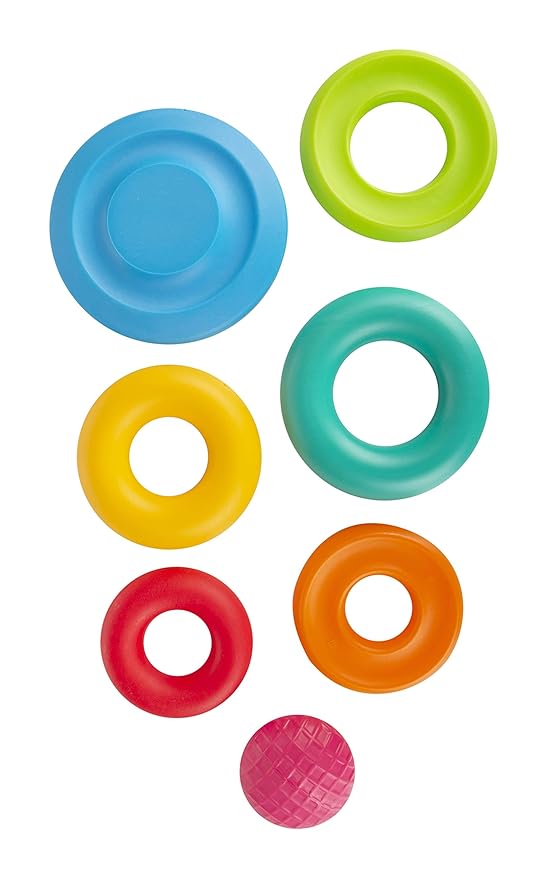 Stack A Ring , Multicolour Stacking Toy With 5 Colourful Rings, Helps To Grasp,Shake And Stack, Toy For 1 Year Old