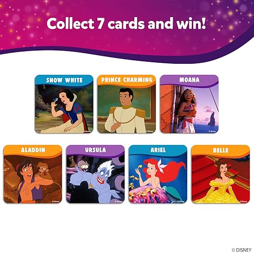 Guess in 10 Junior Disney Princess for Kids, Girls, Boys Who Love Card Games, Board Games, Cinderella, Ariel, Jasmine, Gifts for Ages 3, 4, 5, 6, Travel Friendly