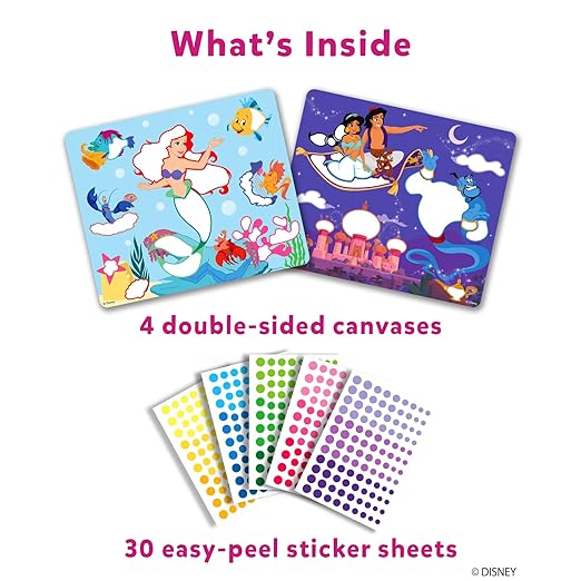 Dot It Sticker Art Activity - Disney Princess, Mess-Free Fun for Kids, 500+ Stickers, Craft Kits, DIY Activity, Travel Toys, Gifts for Boys & Girls Ages 3, 4, 5, 6, 7