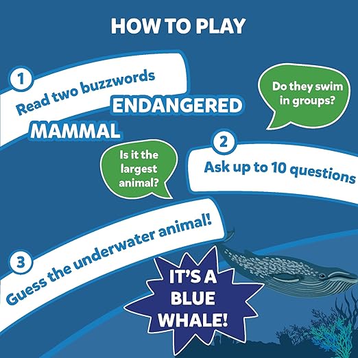Guess in 10 Underwater Animals, Perfect for Boys, Girls, Kids, and Families Who Love Card Games, Toys, Board Games, Gifts for Ages 8, 9, 10 and Up