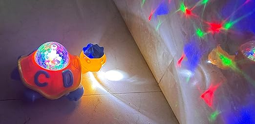 Musical Bump and Go Tortoise Toy with 3D Flashing Light & Sound, Best Gift for Children -Toys for Kids, Boys, Girls Age 2+ Years