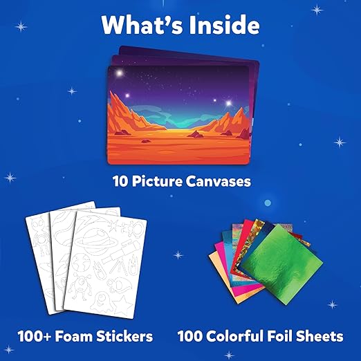 Foil Fun - Space, No Mess Art for Kids, Craft Kits & Supplies, DIY Creative Activity, Travel Toys, Gifts for Boys & Girls Ages 4, 5, 6, 7, 8, 9