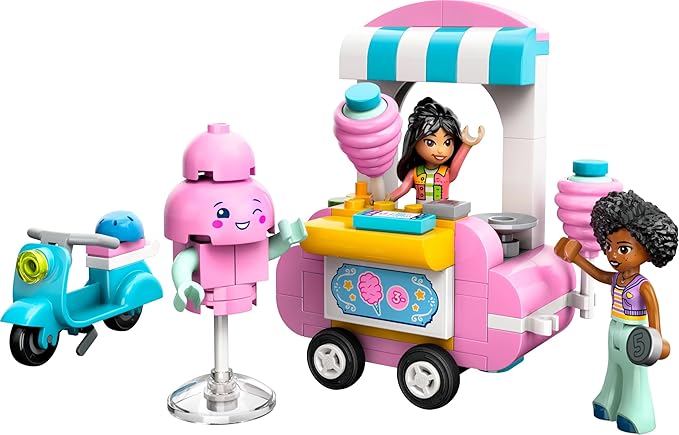LEGO Friends Cotton Candy Stand and Scooter Toy Pretend-Play Set