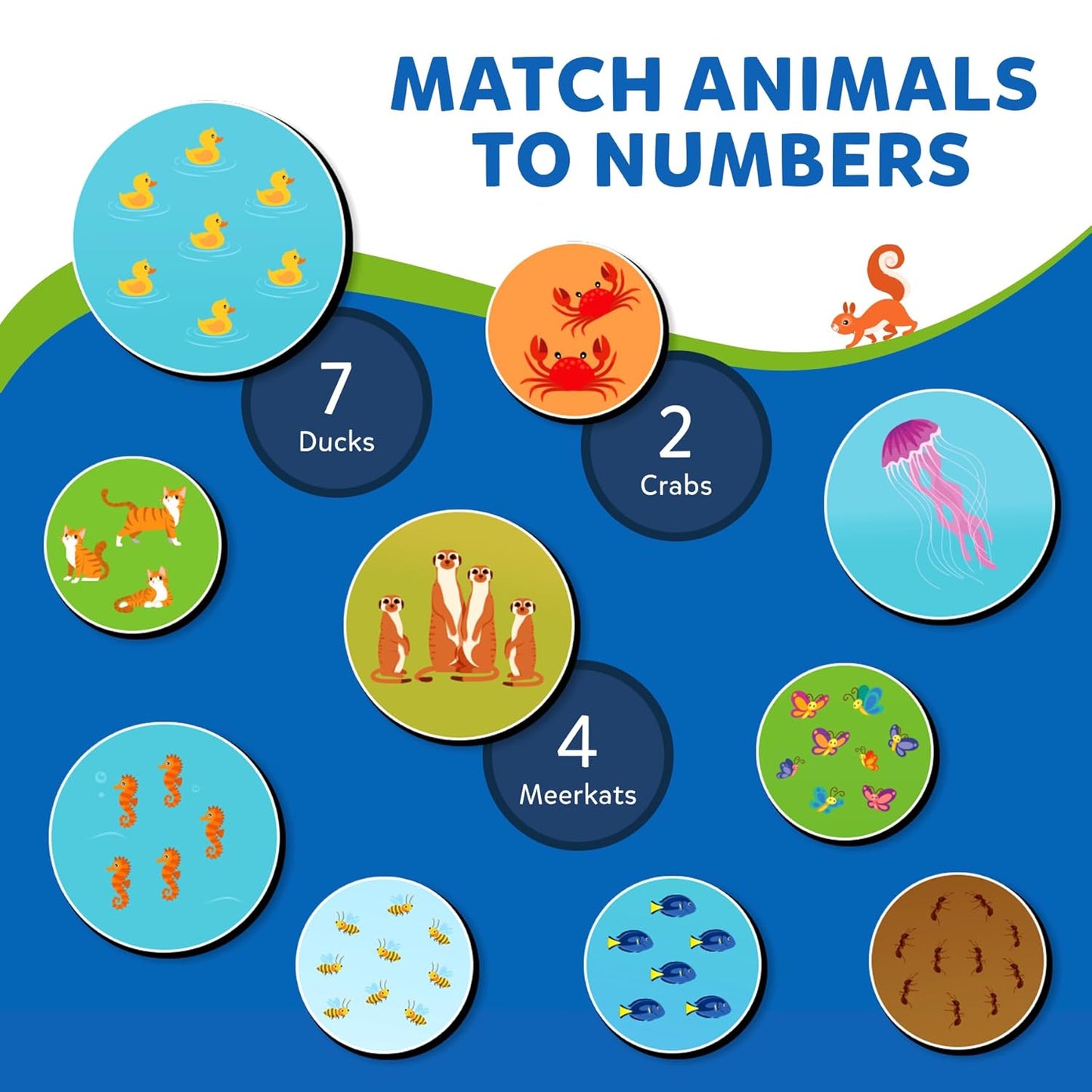 Magnetic Matching Activity - Letters, Numbers & Animals, Preschool Learning Toy & Game for Kids, 35+ Magnetic Pieces, Gifts for Boys & Girls Ages 3, 4, 5, 6