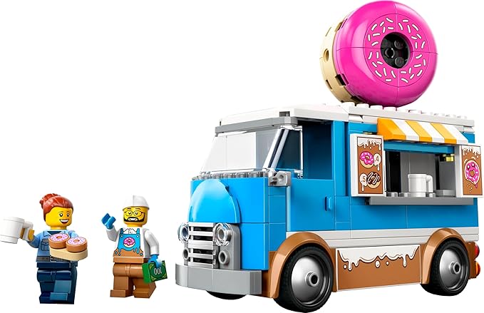 LEGO City Donut Truck Playset Vendor Vehicle Toy for Kids Aged 5 and up 60452 Building Blocks Toys for 5+
