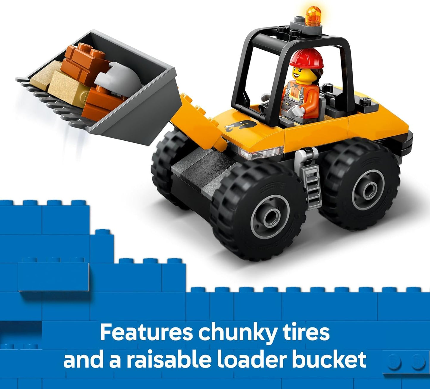 LEGO City Yellow Construction Wheel Loader Building Sensory Toy - Construction Vehicle Toy for Toddlers, Boys and Girls, Ages 4+