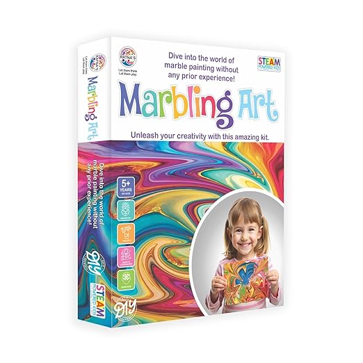 Marbling Art & Craft Magic Paint Kit, Water Marbling Kit for Kids, Craft Kits & Supplies, STEAM Powered DIY Creative Activity Toys for 5+ Year Old