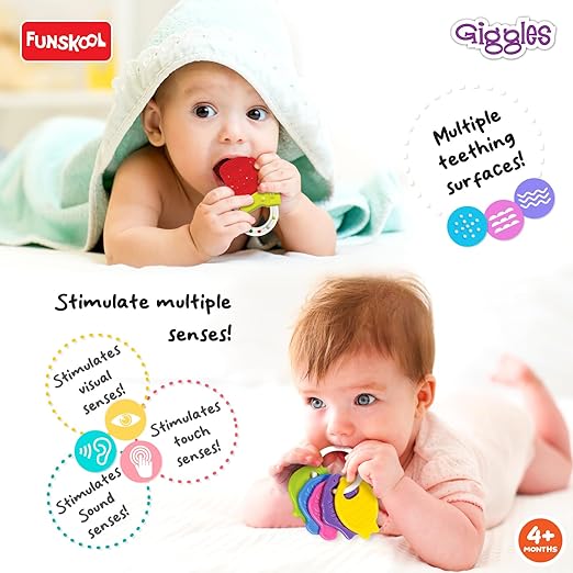Baby's Best Friend, Ideal Gift Pack for Infants, 3 pcs Set, Teethers and Rattles, Multi-Colour Baby Toy Gift Set for New Born, 4 Months and Above