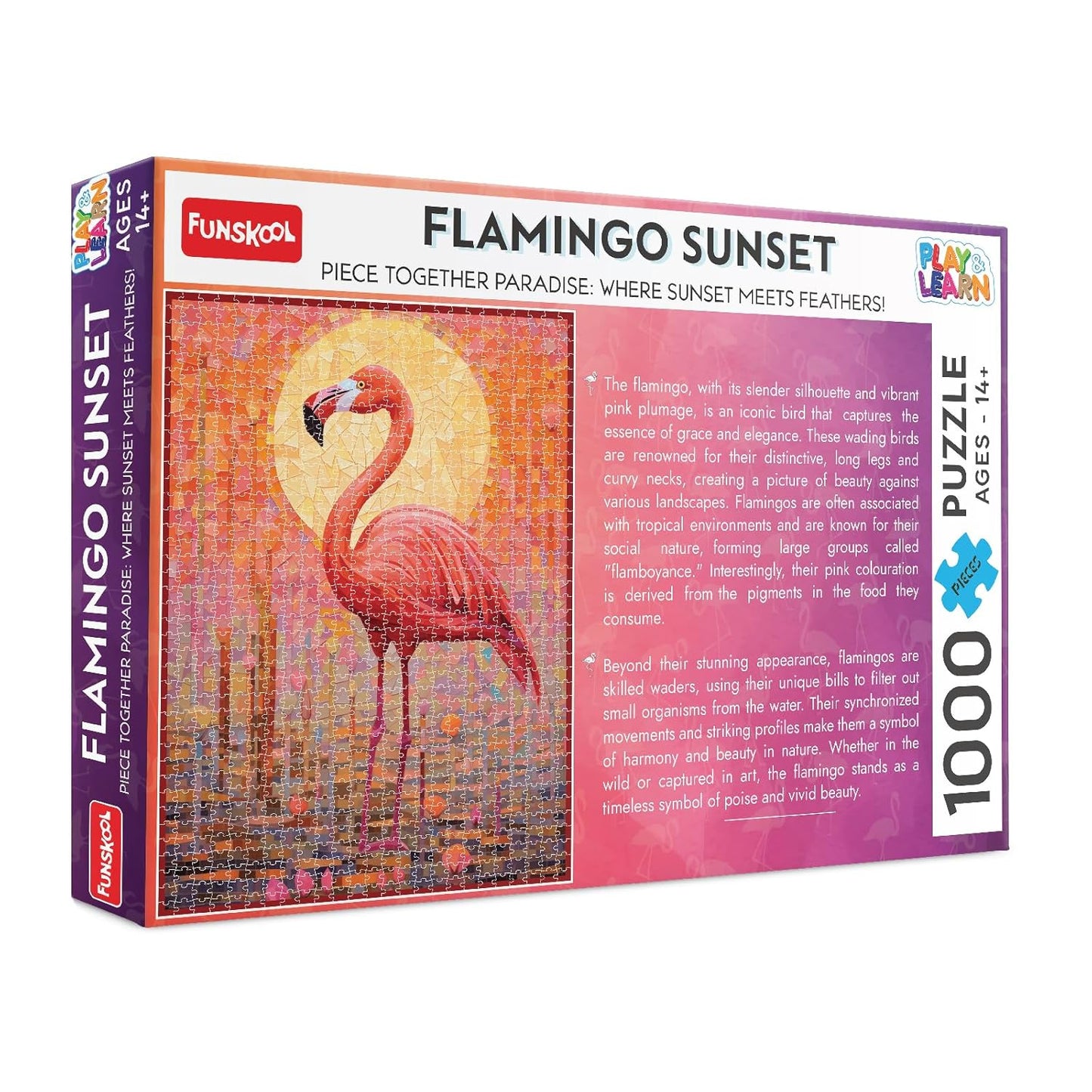 Flamingo Sunset,Jigsaw, Educational,1000 Pieces,Puzzle,for 14 Year Old Kids and Above,Toy
