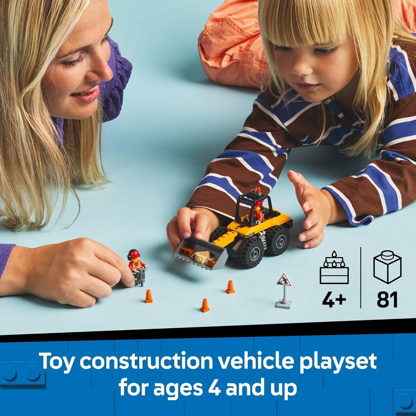 LEGO City Yellow Construction Wheel Loader Building Sensory Toy - Construction Vehicle Toy for Toddlers, Boys and Girls, Ages 4+