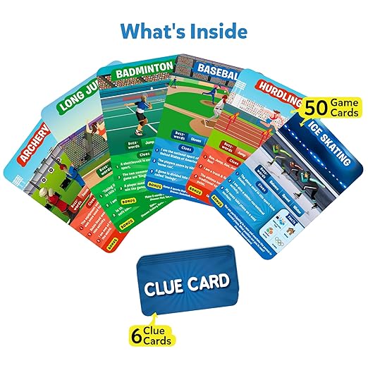 Guess in 10 Sports, Perfect for Boys, Girls, Kids, and Families Who Love Card Games, Toys, Travel Games, Gifts for Ages 6, 7, 8, 9 and Up