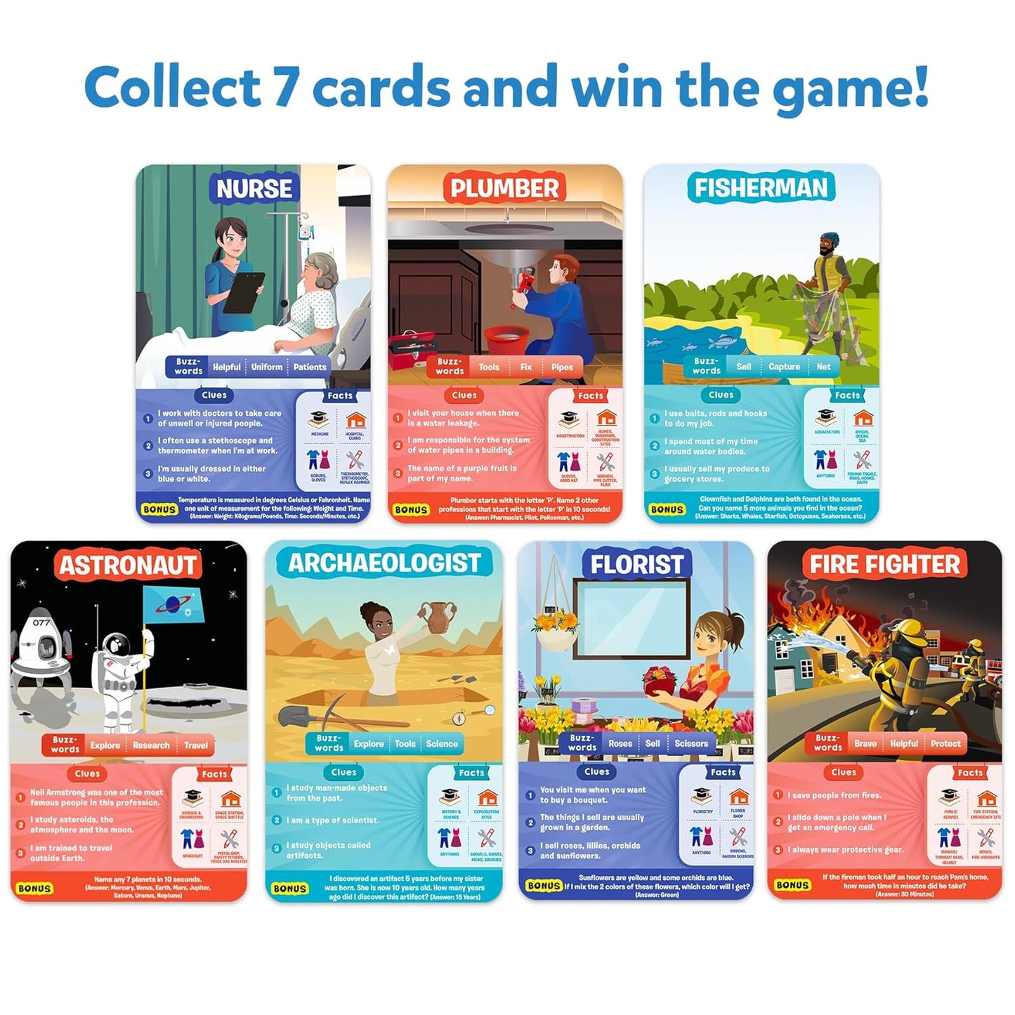 Guess in 10 Professions, Perfect for Boys, Girls, Kids & Families Who Love Card Games, Educational Toys, Gifts for Ages 6, 7, 8, 9 and Up