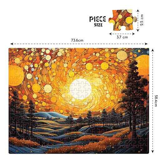 Bright Sunset Jigsaw Puzzle Game for Kids, 300 Pieces, Educational, Learning & Development, Fun Activity Toy for Childrens, Gift Set for Kid
